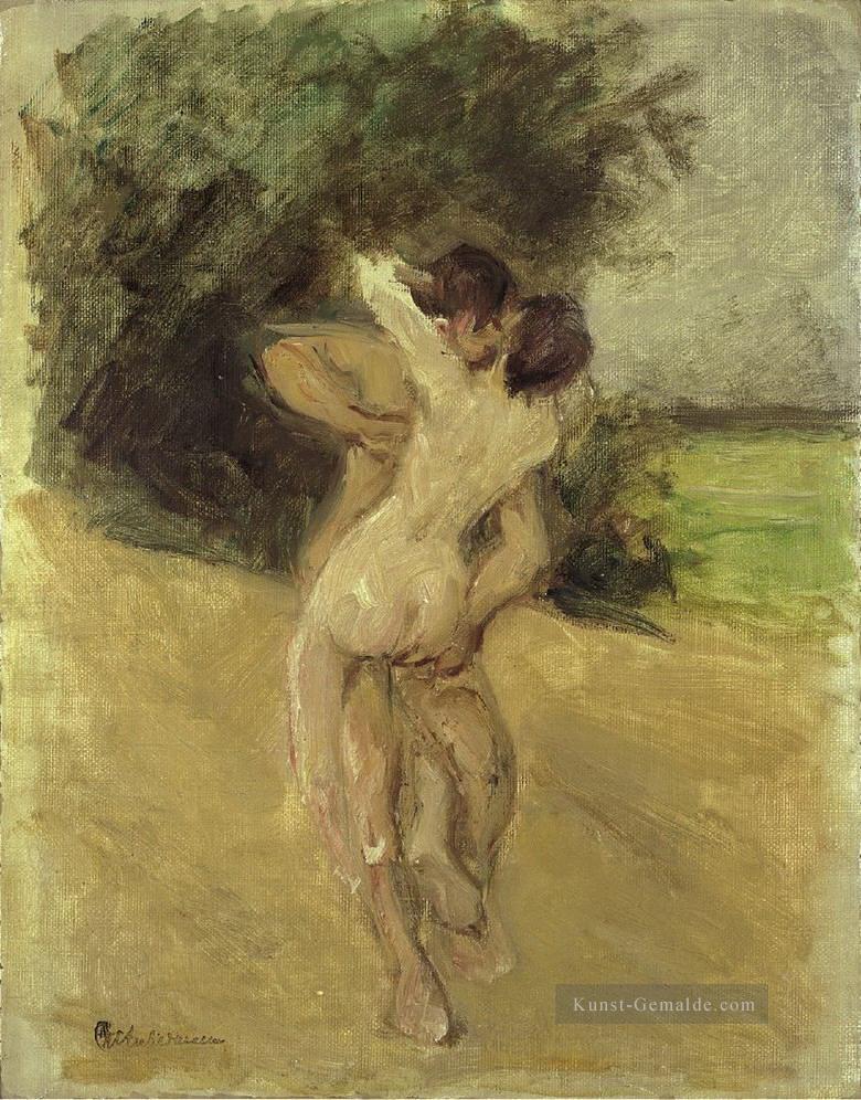 Liebesszene 1926 Max Liebermann deutscher Impressionistischer Akt Ölgemälde